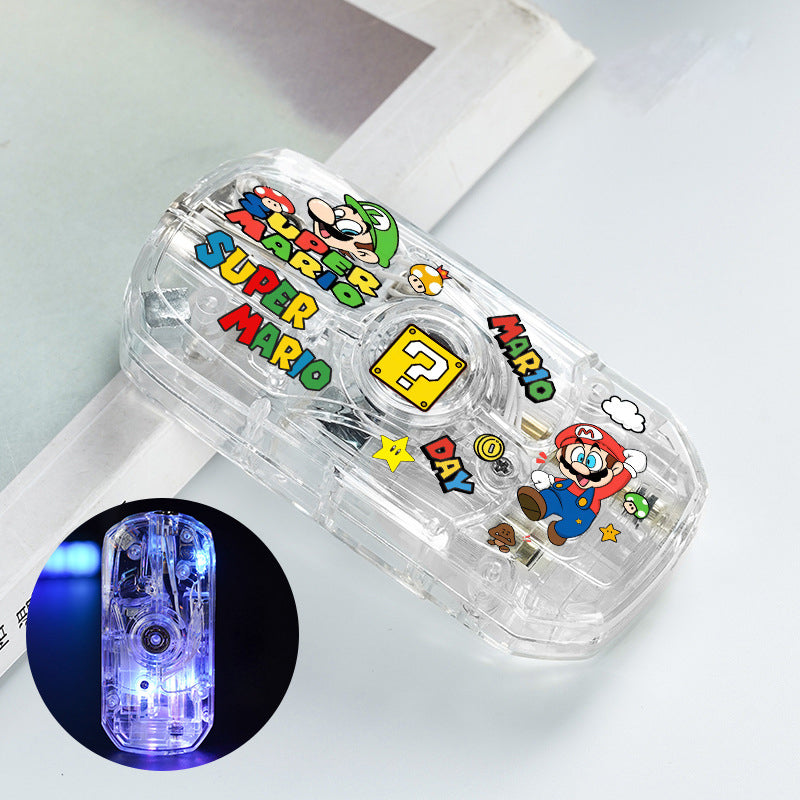 Rotating Glowing Gyro Folding Windproof Creative Transparent Lighter