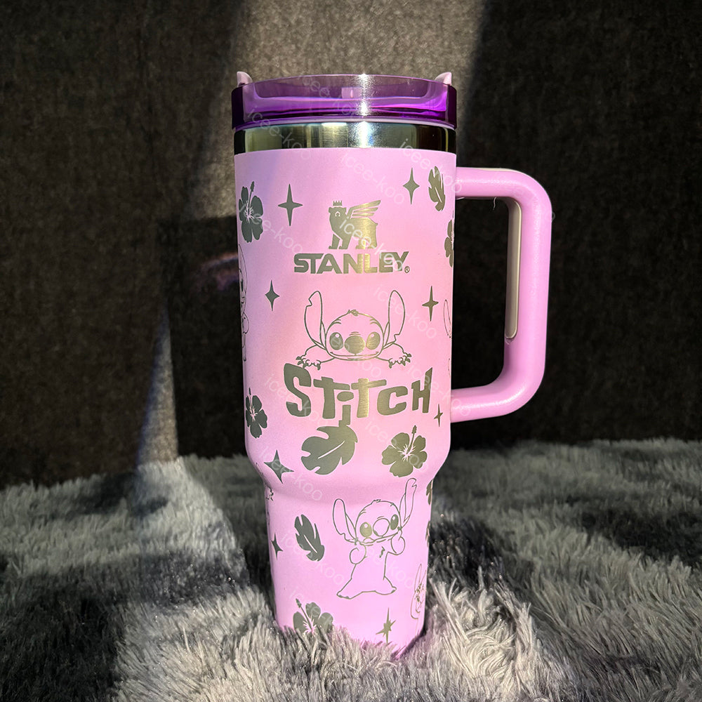 40oz Pink Stitch Stainless Steel Vacuum Insulated Tumbler 🚢Free Shipping🚢