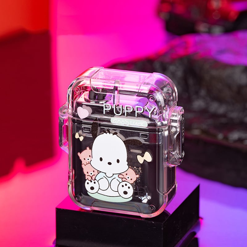 Cute cartoon arc lighter waterproof and windproof with flash