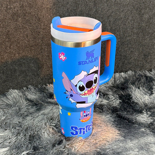 40oz Blue Happy Stitch Tumbler 🚢Free Shipping🚢