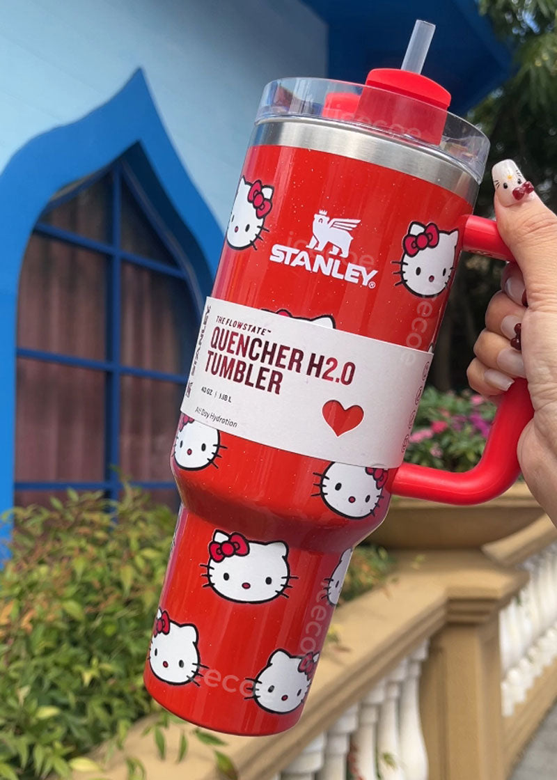 40oz Red Kitty Stainless Steel Vacuum Insulated Tumbler 🚢Free Shipping🚢