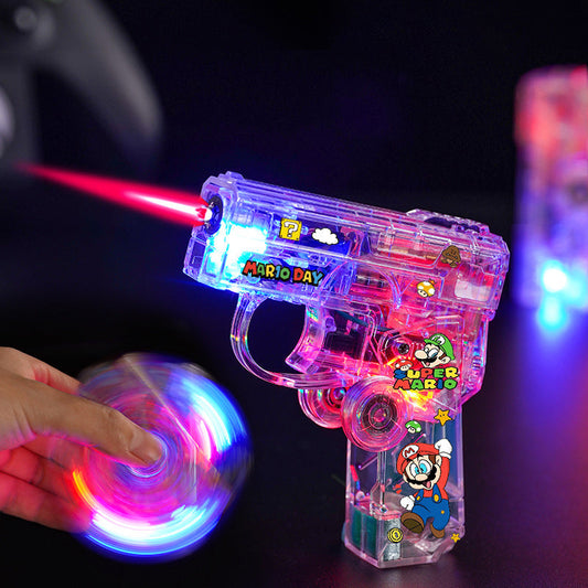 Cartoon luminous translucent folding rotary decompression lighter windproof