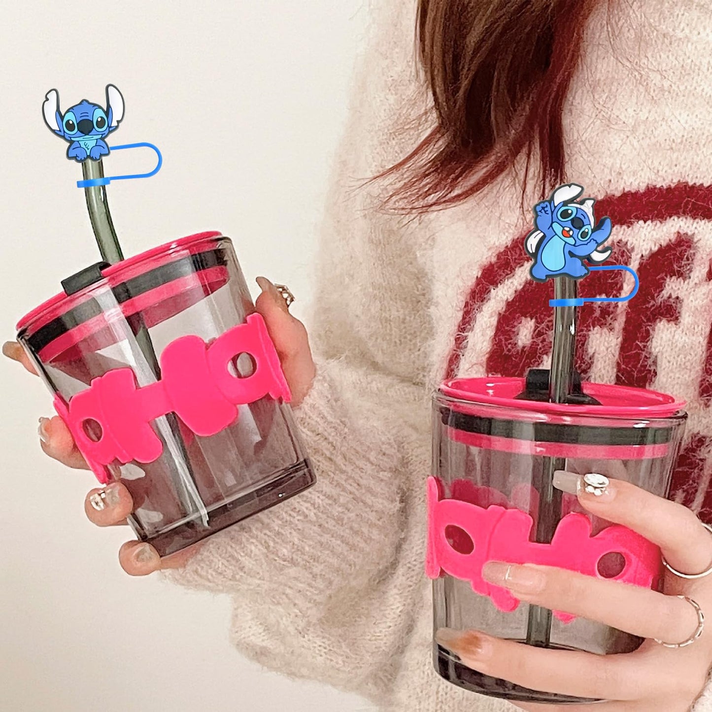 5Pcs Stitch Straw Cover